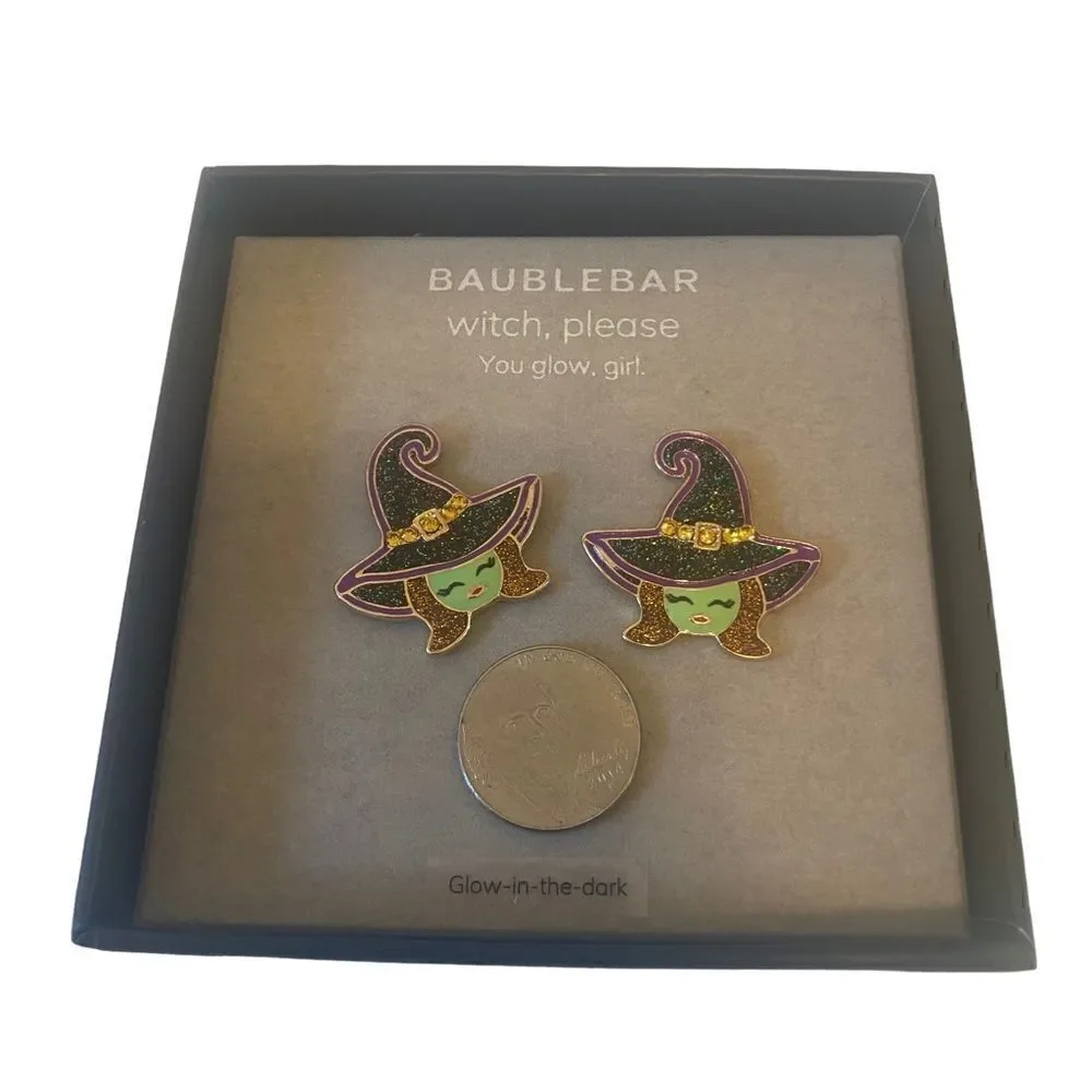 Baublebar Glow-in-the-dark Adorable Witch Post Earrings.